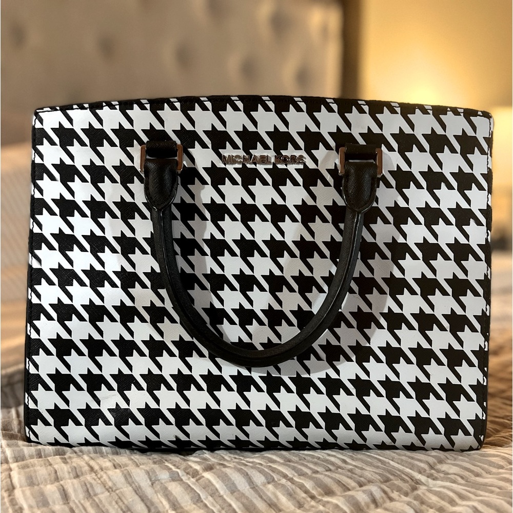 Michael Kors Selma Houndstooth Purse